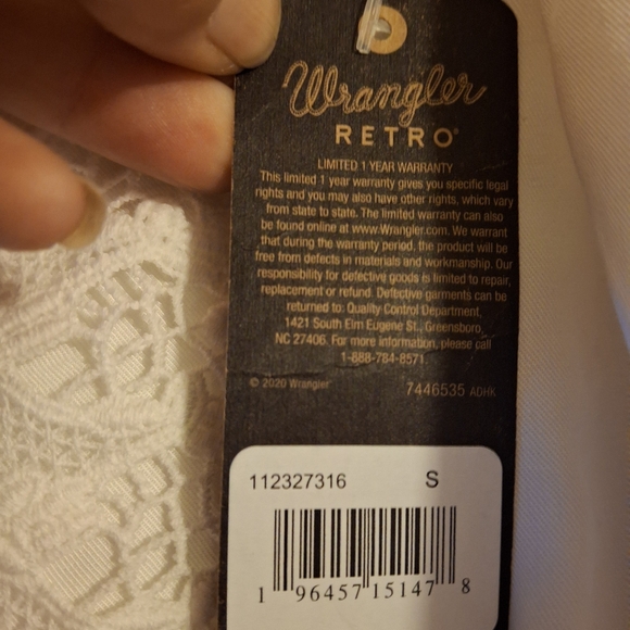 NWT Wrangler Retro Women's Button Front with Crochet Detail Blouse. - Picture 11 of 16